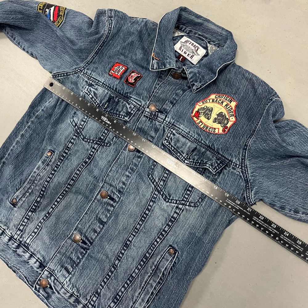 Vintage Y2K Outback Rider Denim Motorcycle Themed Jacket Size L Jean Jacket - Picture 5 of 8